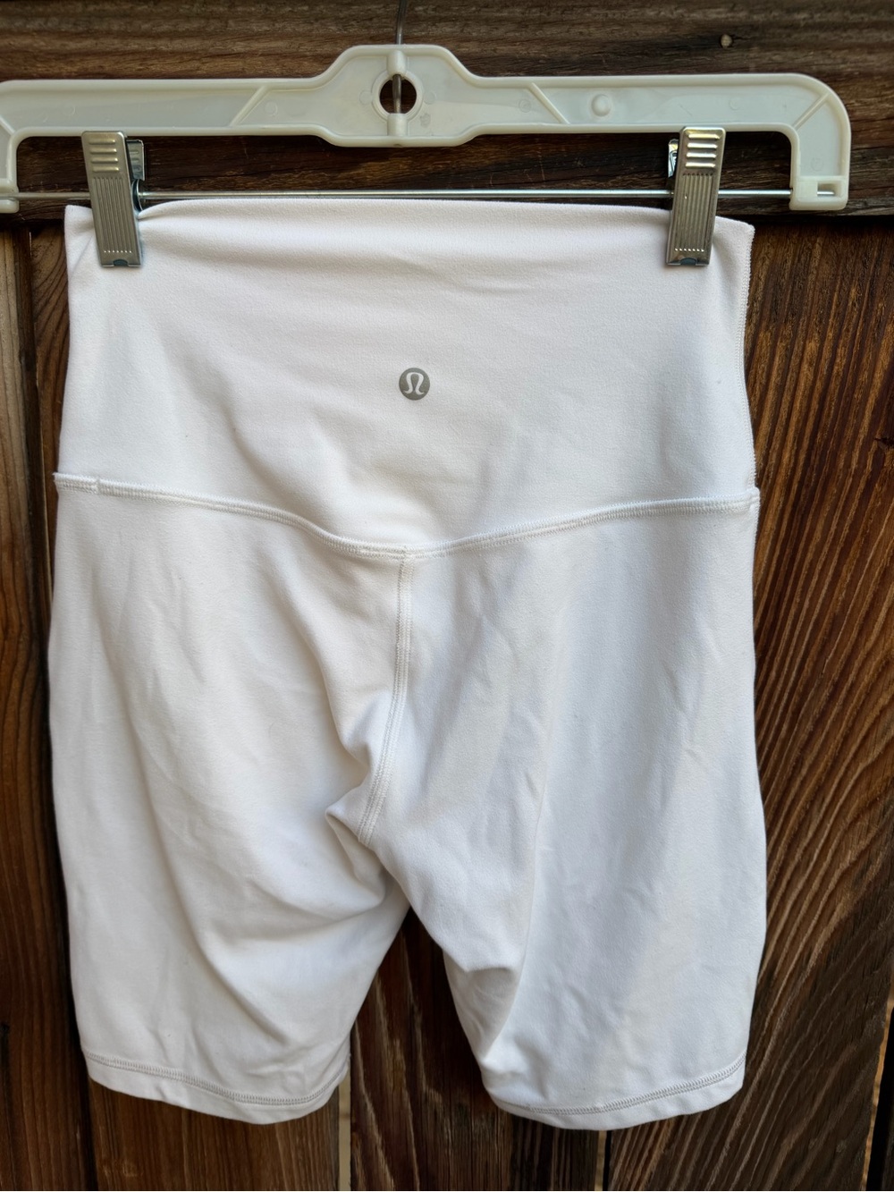 Lululemon White High Rise Athletic Biker Shorts